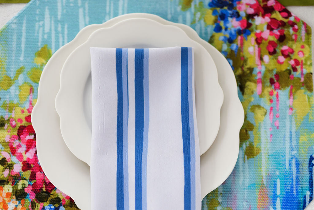 Riverbend Stripe in Haint Blue | Set of 4