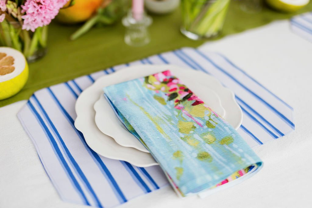 Riverbend Stripe in Haint Blue Placemat