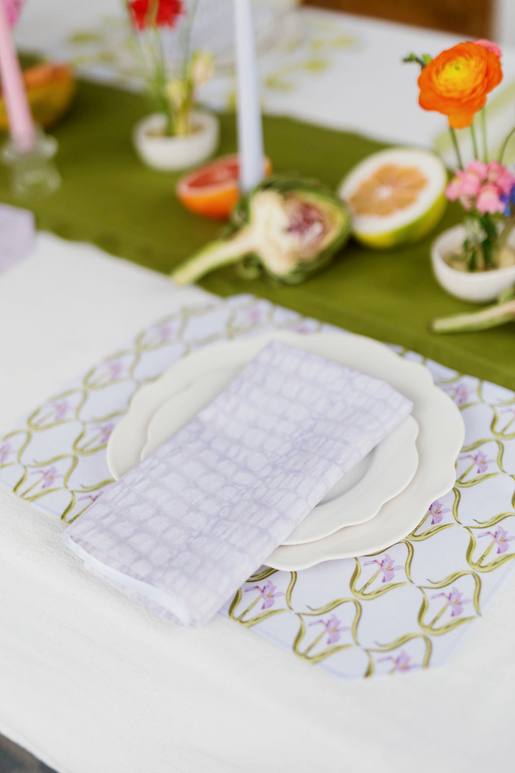 White Alligator Dinner Napkins | Set of 4