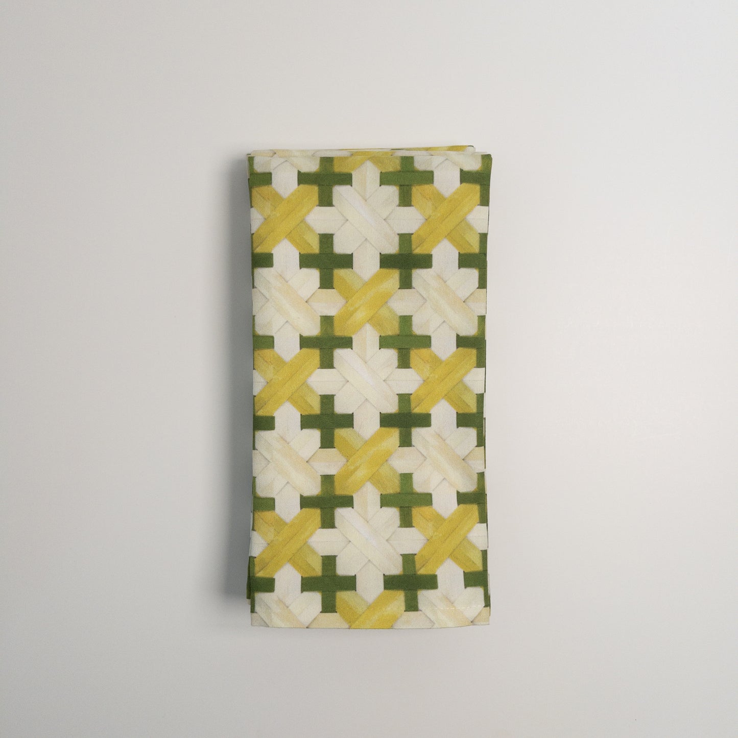 Caned Canvas in Olive Dinner Napkins | Set of 4