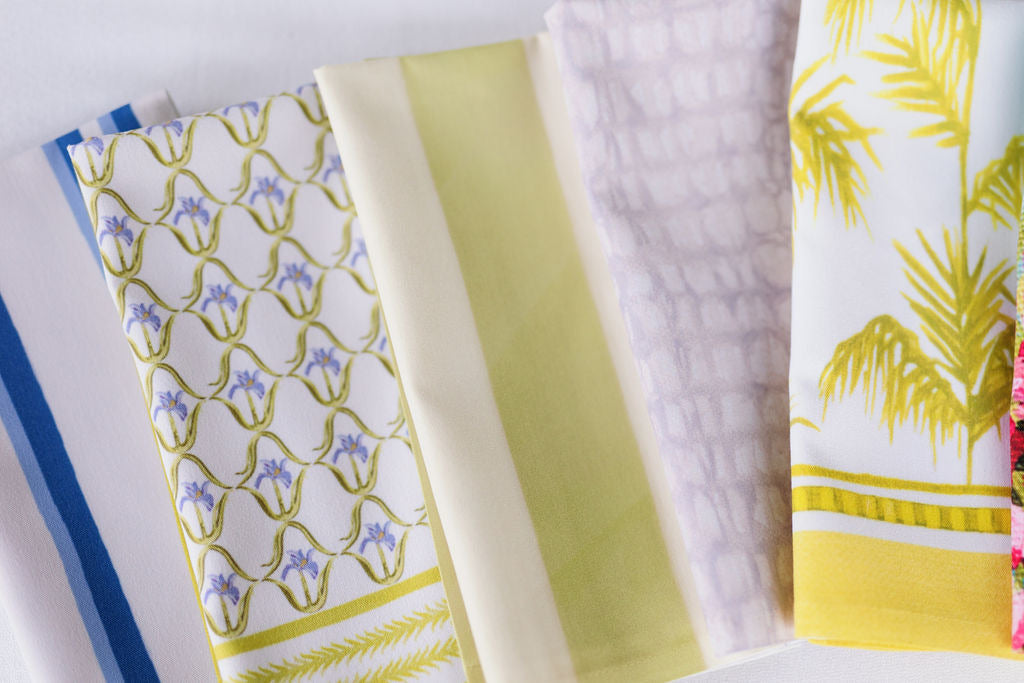 Esplanade Stripe in Avocado Green Dinner Napkins | Set of 4