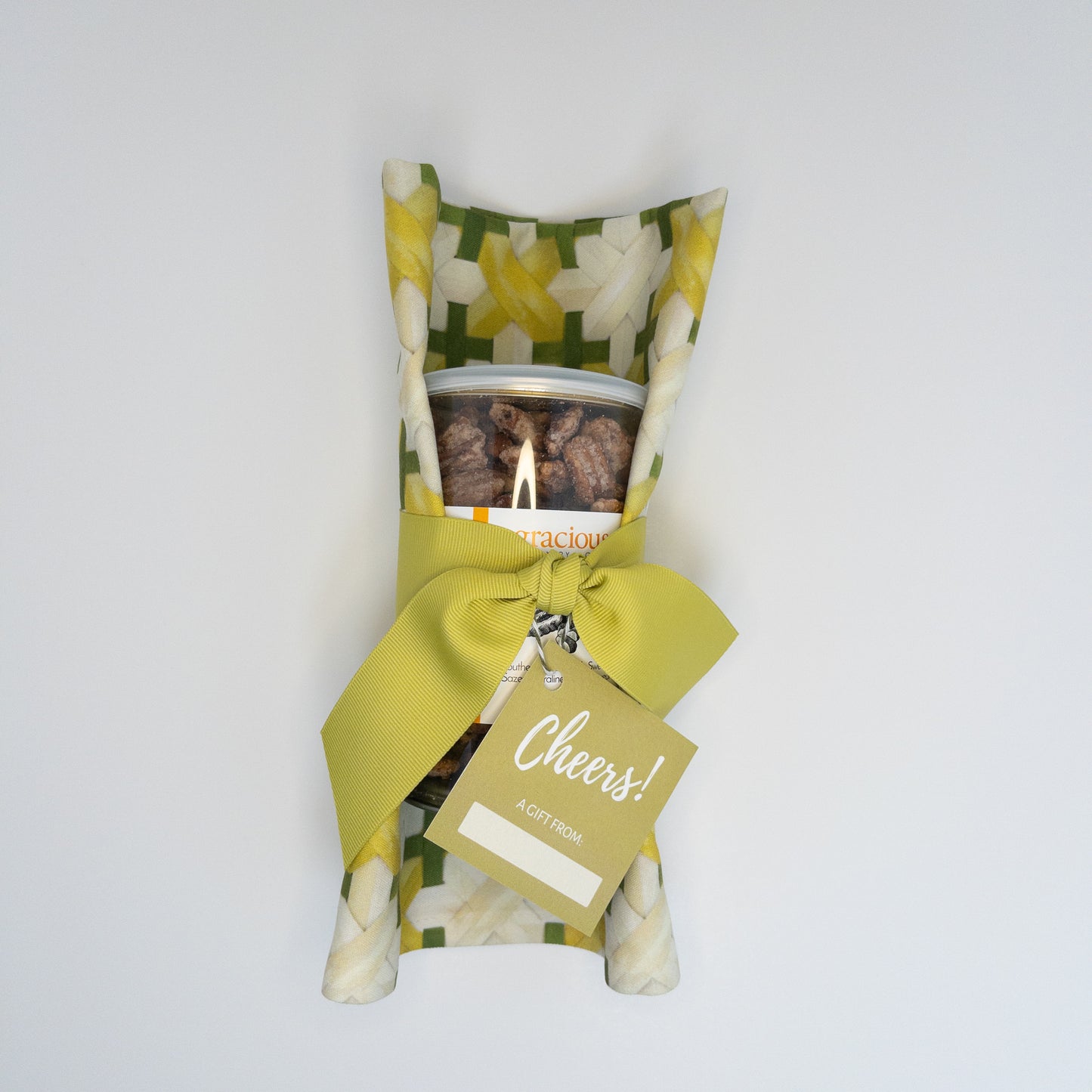 Caned Canvas Hostess Towel with Pecan Bundle