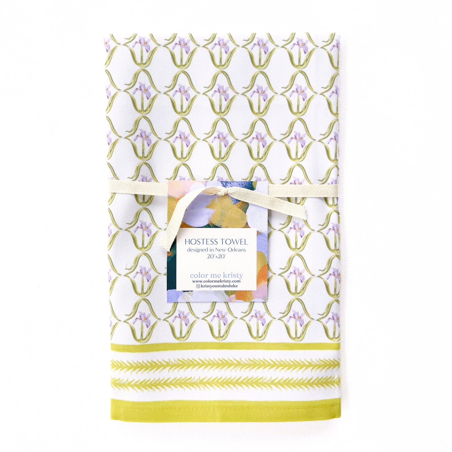 Iris in French Pink Hostess Towel