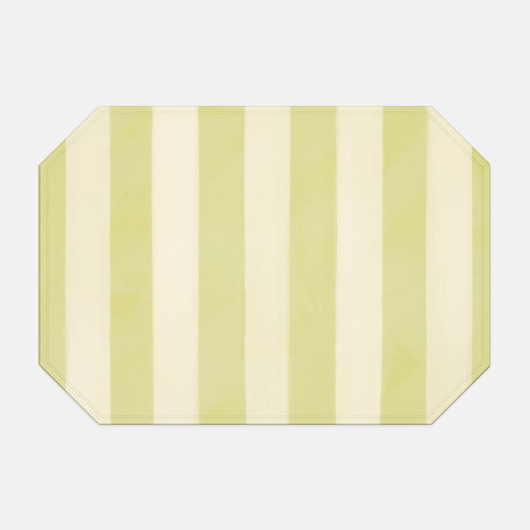 Esplanade Stripe Placemat in Avocado Green