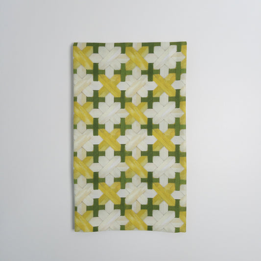 Caned Canvas in Olive Hostess Towel