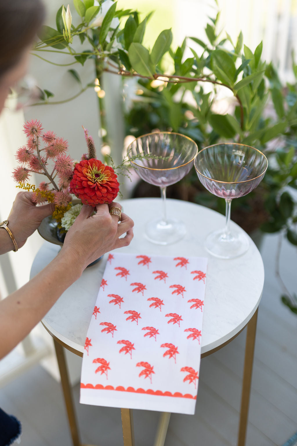 Shrimp Plant Hostess Towel