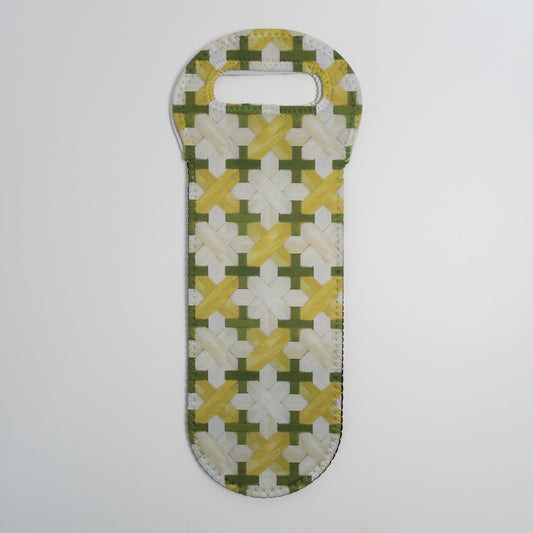Caned Canvas in Olive Wine Tote