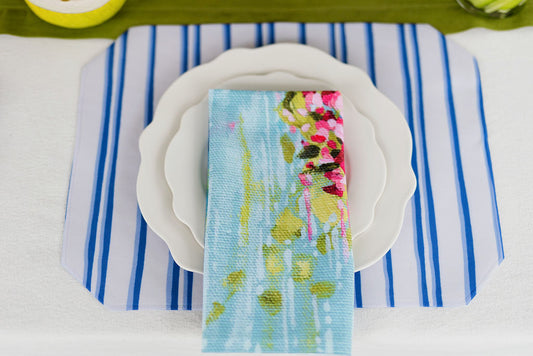 Riverbend Stripe in Haint Blue Placemat