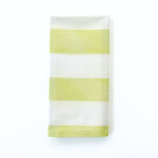Esplanade Stripe in Avocado Green Dinner Napkins | Set of 4
