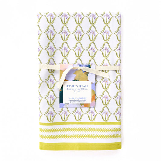Iris in French Pink Hostess Towel
